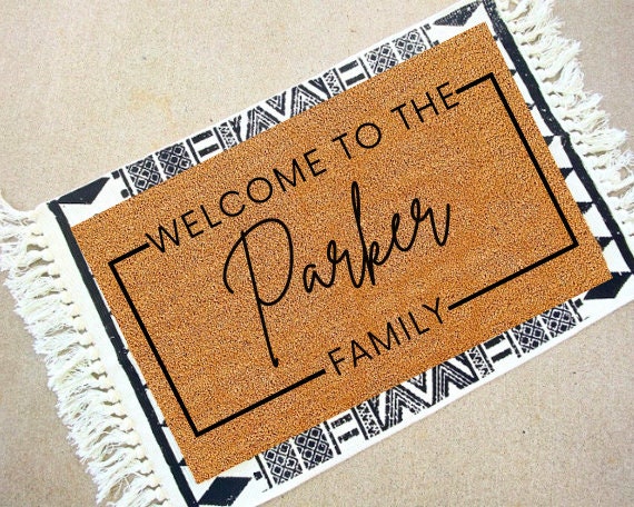 Custom Home Gift | Personalized Doormat | Last Name Door Mat | Outdoor Welcome Mat | Front Door Decor | Wedding Gift | Housewarming Gifts