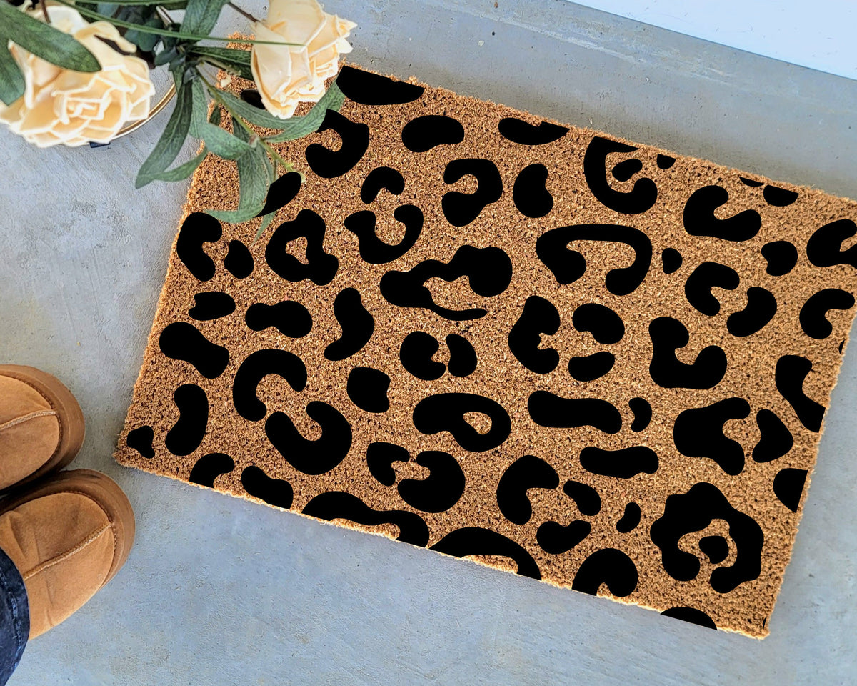 Cheetah Print Doormat | Boho Decor | Cheetah Print | Boho Rug | Welcome Front Door Mat | Outdoor Porch Decor | Welcome Doormat | Home Gifts