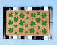 Saint Patrick's Day Decor, St Patrick's Day Doormat, Clover Decor, Clover Door Mat, Welcome Mat, Custom Door Mat, St. Patrick's Day Gifts