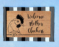 Welcome Mother Cluckers Doormat, Funny Chickens, Chicken Gifts, Chicken Lover, Farmhouse Decor, Door Mat, Funny Door Mat, Doormat