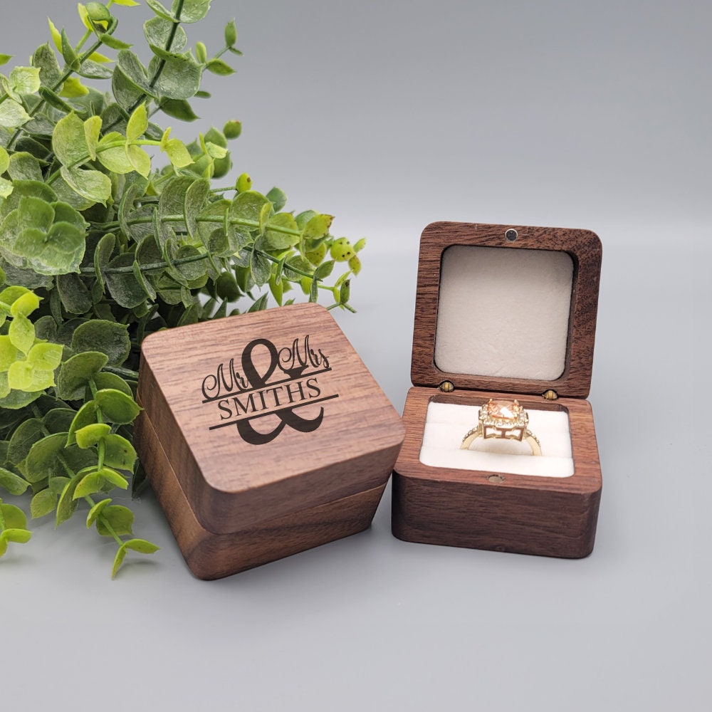 Wooden Ring Date Box | Wooden Engraved Ring Box | Bridal Gift | Gift for Him and Her | Wedding Gift | Wedding Supplies | Wedding Decor |