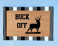 Buck Off Doormat | Welcome Front Door Mat | Outdoor Porch Decor | Welcome Doormat | Home Gifts | Funny Doormat | Adult Humor |